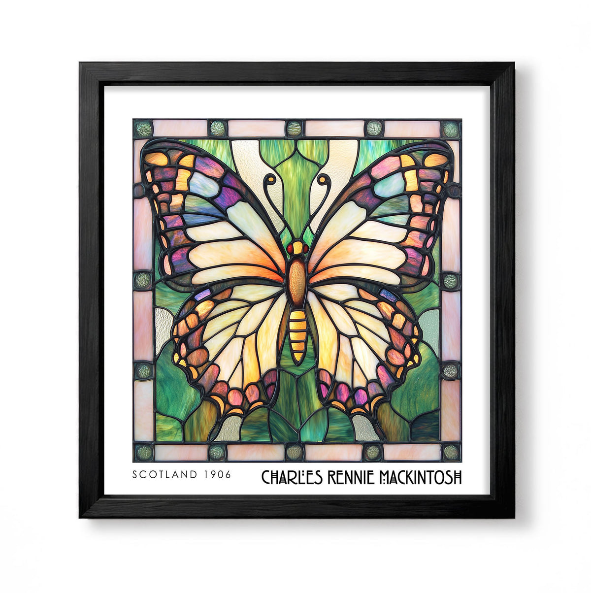 Rennie Mackintosh Butterfly Print – Insect Wall Art - Art Deco Poster