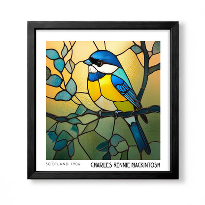 Rennie Mackintosh Stained Glass Decor - Art Nouveau Poster - Bird Wall Art