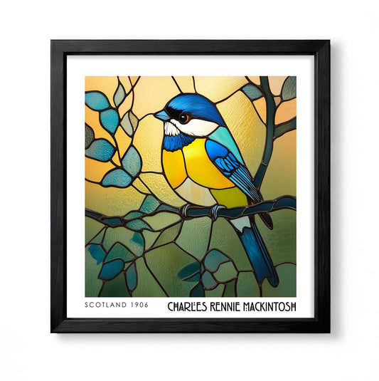 Rennie Mackintosh Stained Glass Decor - Art Nouveau Poster - Bird Wall Art