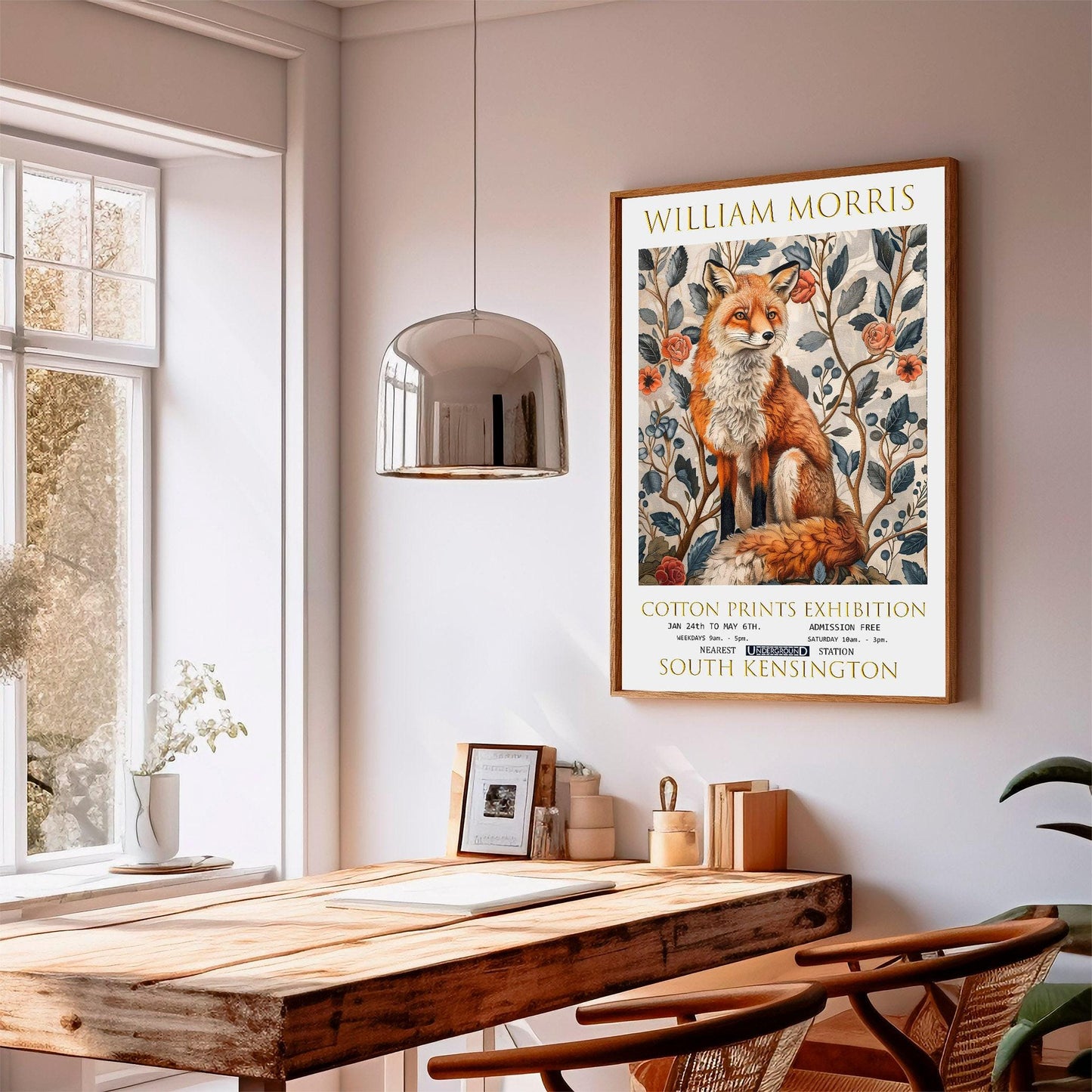 William Morris Poster – Vintage Floral Print | Fox Wall Art, Botanical Design
