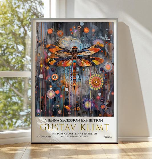 Gustav Klimt Poster – Klimt Dragonfly Poster | Art Nouveau Print on Premium Paper