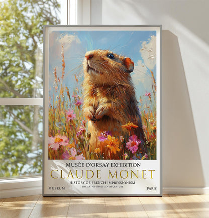 Claude Monet Water Vole Print: Vintage Summer Meadow Art