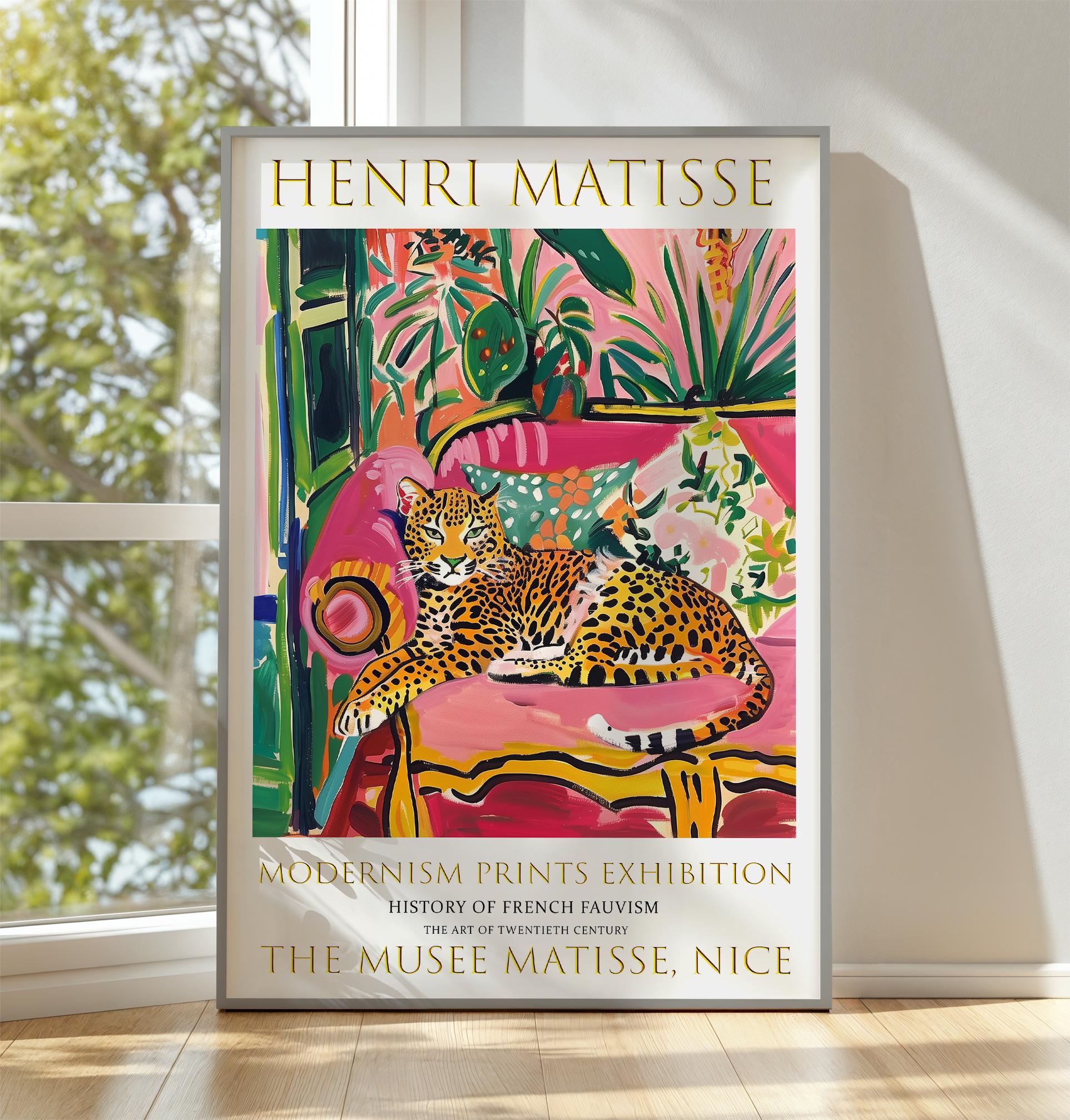 Leopard Chaise Poster, Matisse Style Wall Art