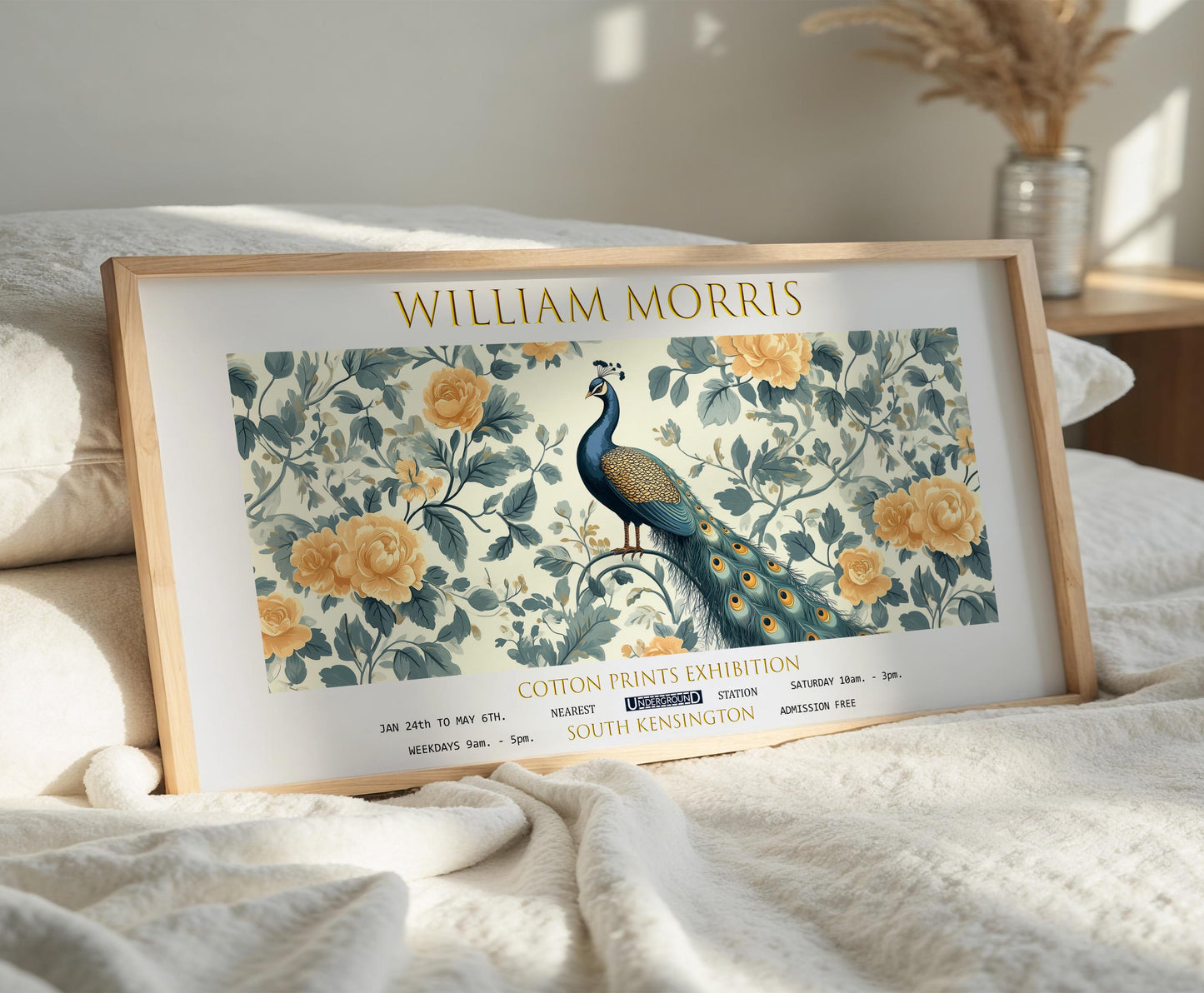 William Morris Peacock Print: Vintage Botanical Wall Art