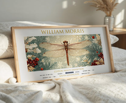 William Morris Dragonfly Art Print: Vintage Botanical Textiles