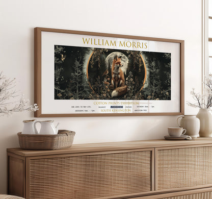 William Morris Fox Print: Vintage Botanical Art, Moonlit Forest