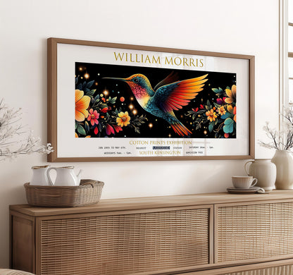 William Morris Hummingbird Print: Vintage Floral Exhibition Art