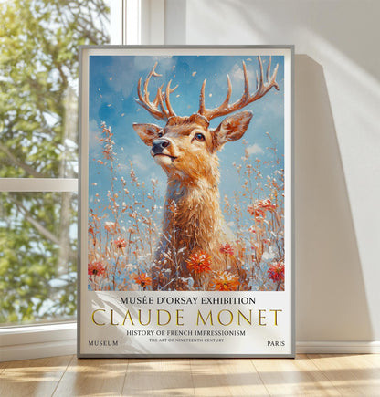 Claude Monet Stag Print: Vintage Impressionist Wall Art