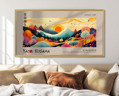 Japanese Panoramic Print – Abstract Wall Art – Japanese Sunset Landscape