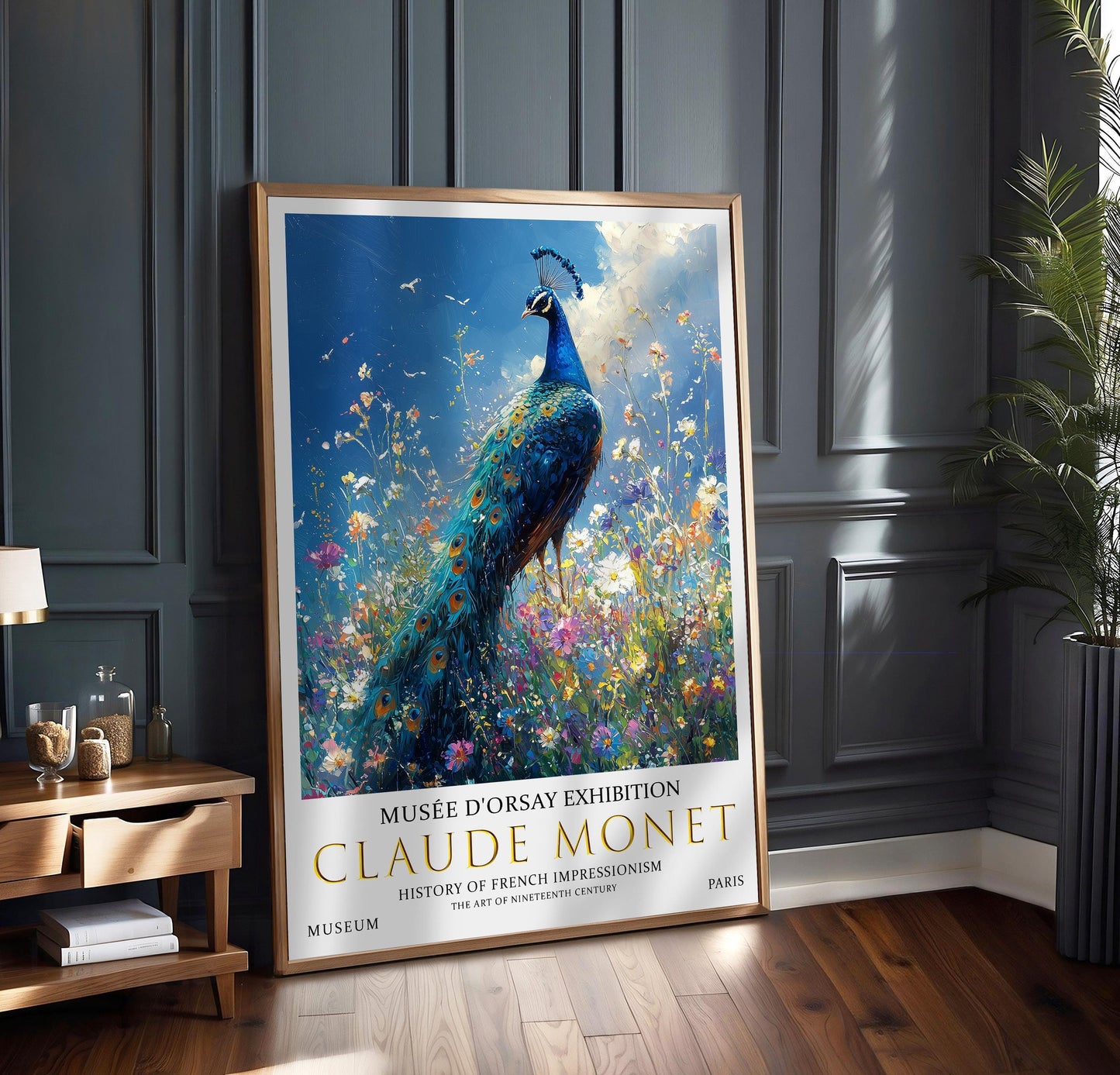 Claude Monet Peacock Print: Vintage Impressionist Art