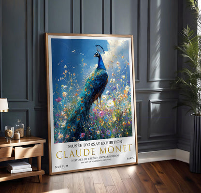 Claude Monet Peacock Print: Vintage Impressionist Art