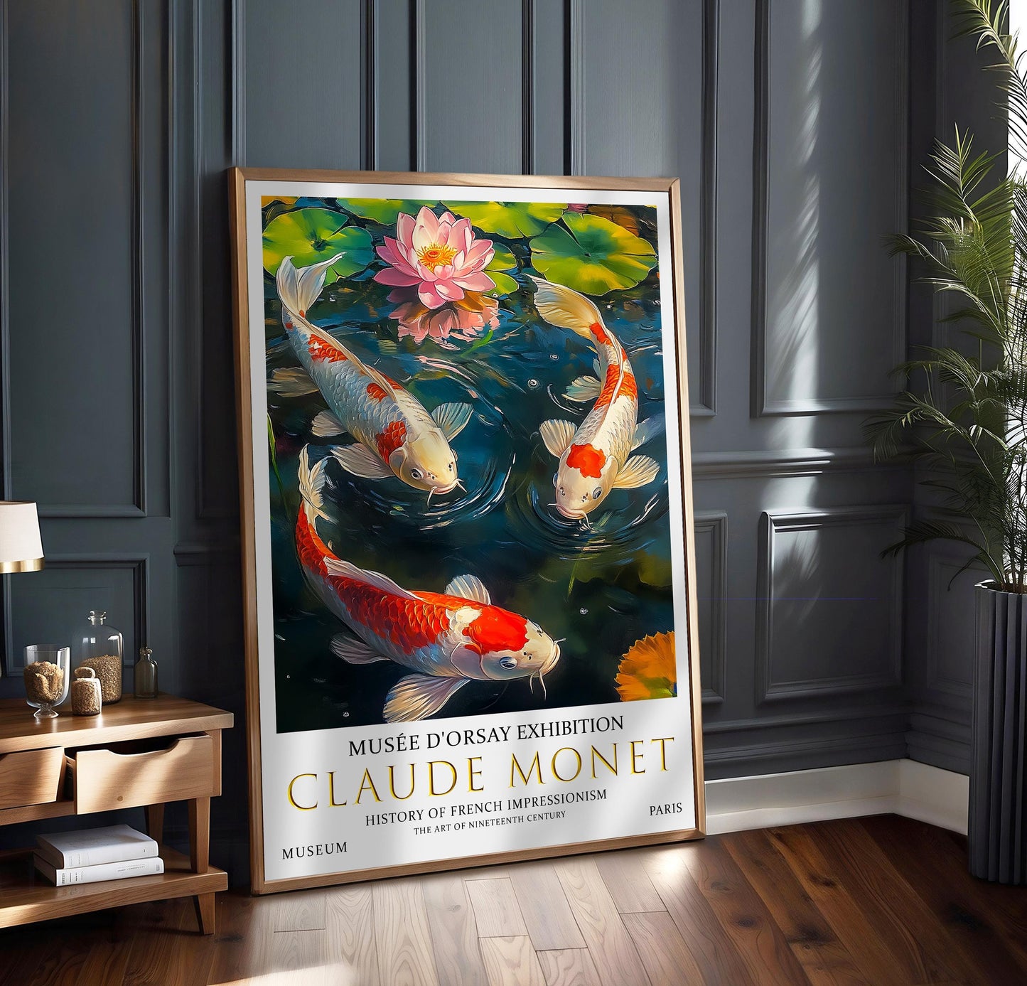 Monet Koi Fish Print: French Impressionist Nature Wall Art
