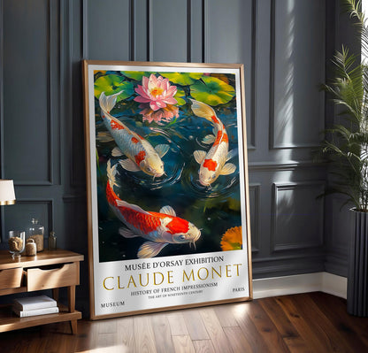 Monet Koi Fish Print: French Impressionist Nature Wall Art