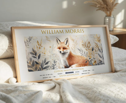 William Morris Fox Art Print: Vintage Botanical Panoramic Wall Art