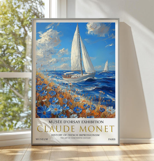 Monet Sailing Boat Art Print: French Impressionist Seascape Poster