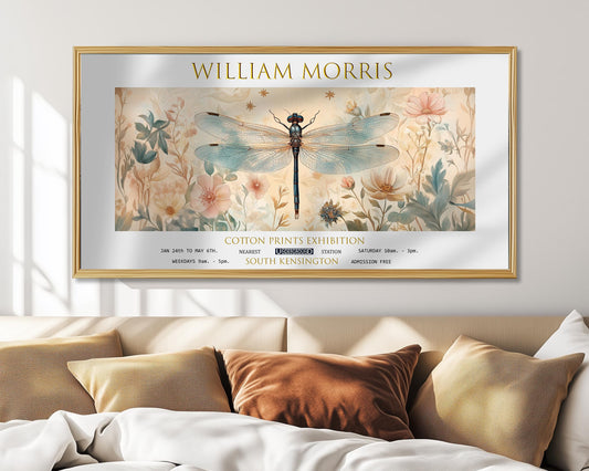 Large William Morris Dragonfly Panoramic Print – William Morris Poster