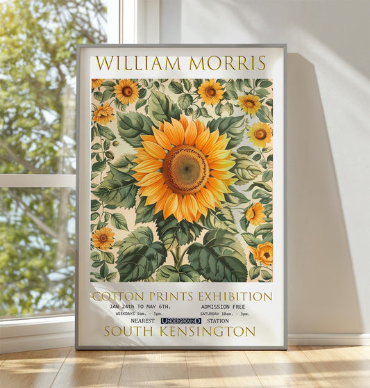 William Morris Sunflower Print: Vintage Exhibition Poster