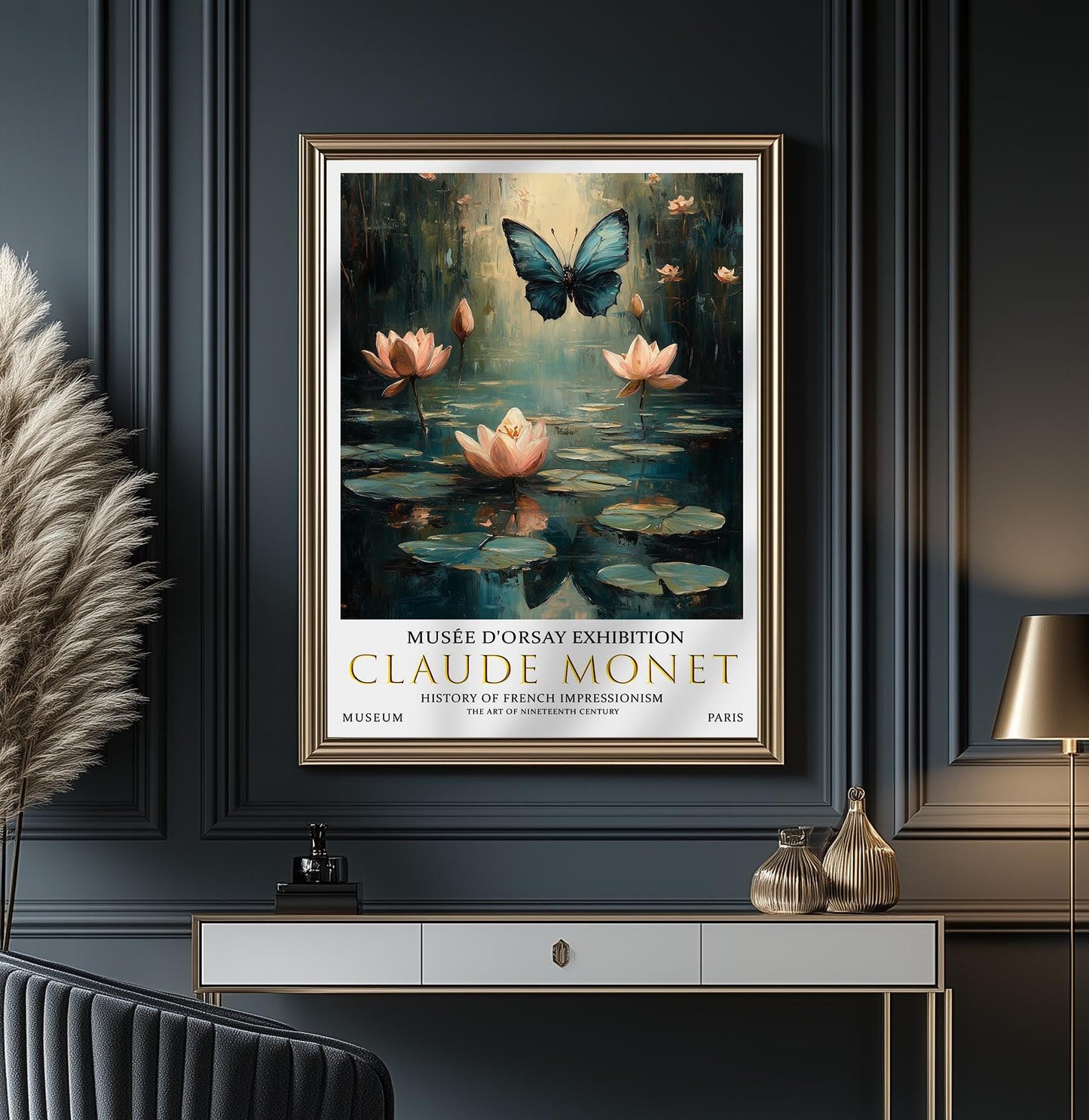 Claude Monet 'Water Lilies' Vintage Exhibition Print
