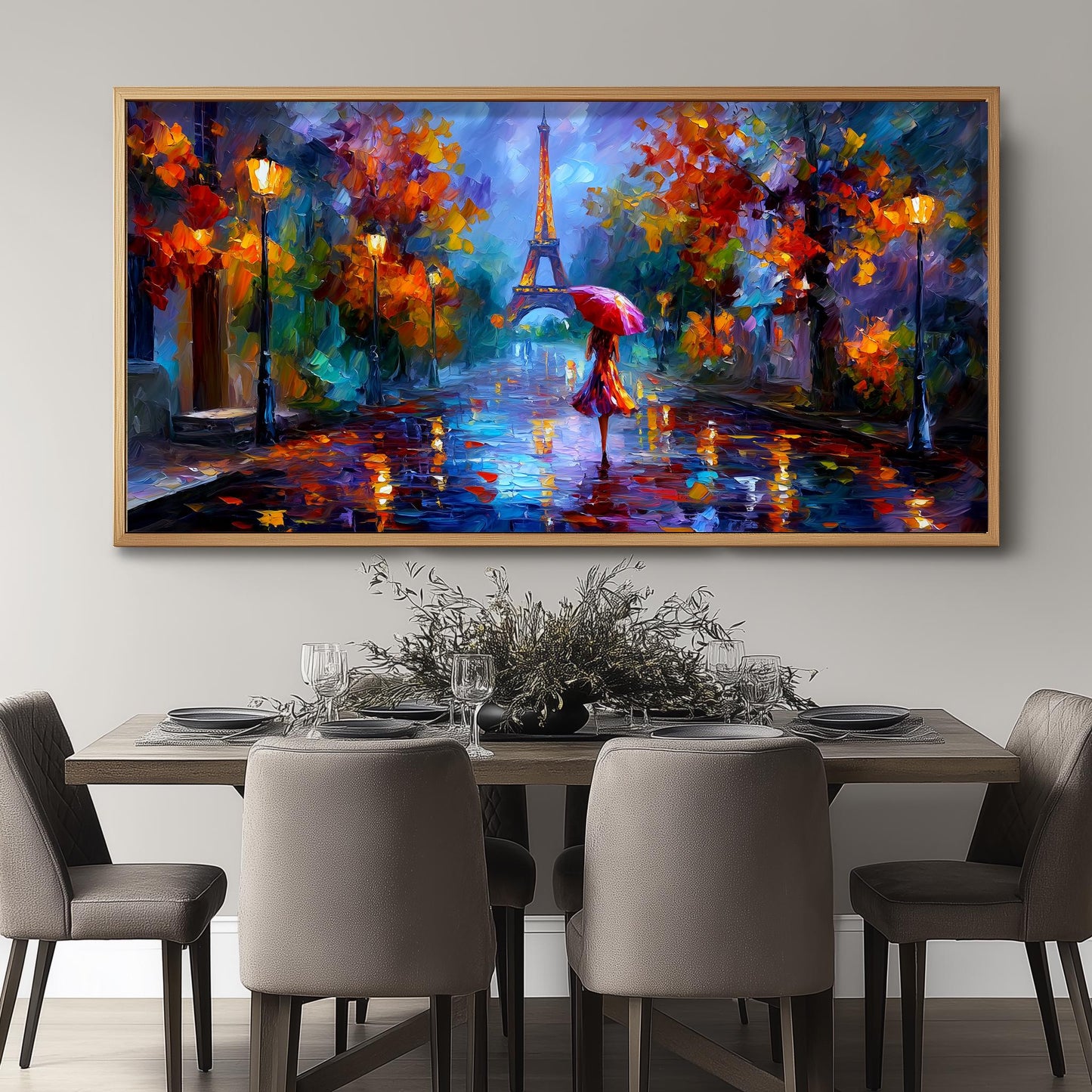 Rainy Paris Wall Art – Eiffel Tower Panoramic Print