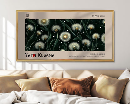 Yayoi Kusama Inspired Dandelion Print: Japanese Floral Wall Art