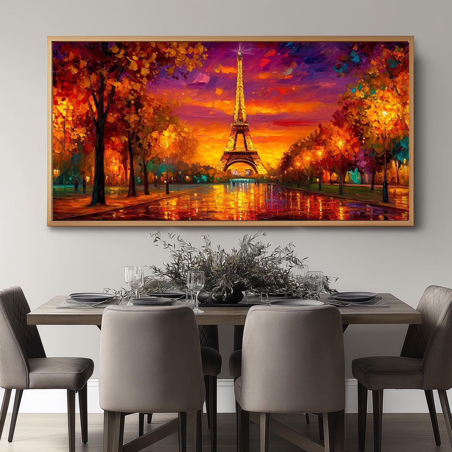 Paris Sunset Print Panoramic Print Unframed Poster