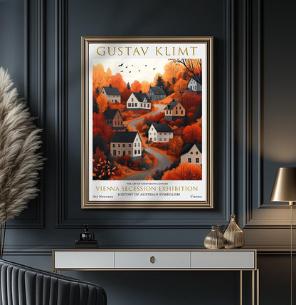 Gustav Klimt Print – Art Nouveau Wall Art | Vintage Autumn Village Poster