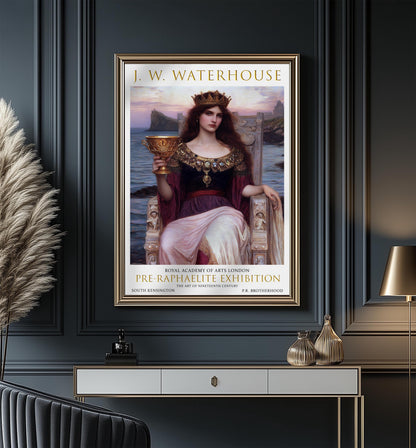 John William Waterhouse Art Print: Regal Queen Pre-Raphaelite Poster