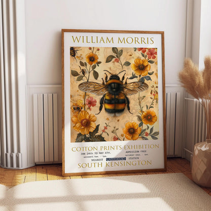 William Morris bee Poster Print, Bumblebee Wall Art