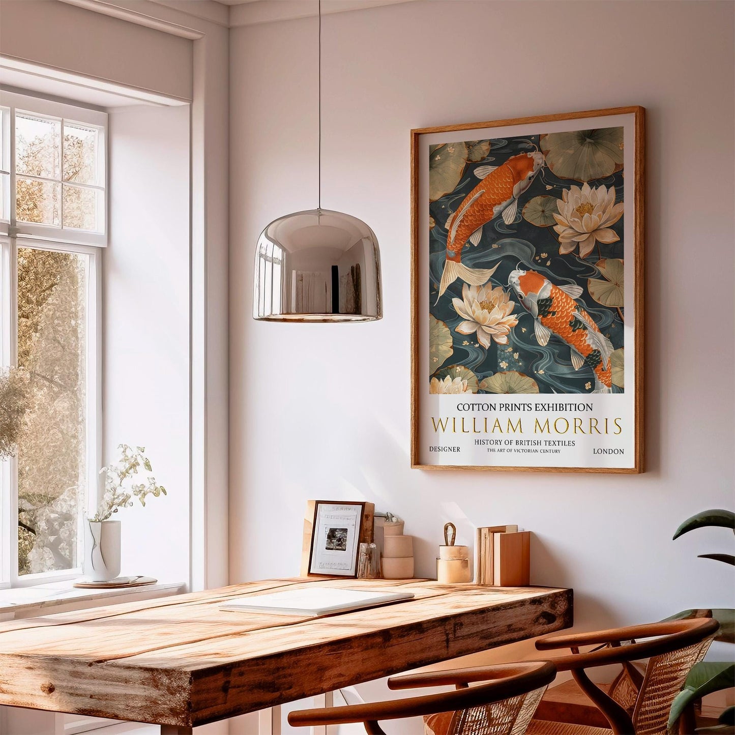 William Morris Koi Fish Print: Vintage Floral Wall Art