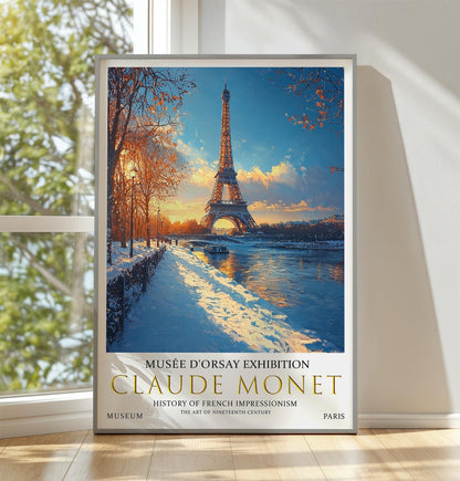 Claude Monet Eiffel Tower Print: Winter Paris Cityscape (Unframed)