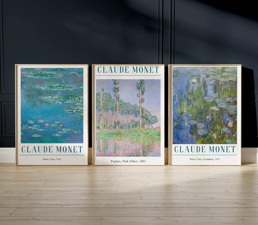Claude Monet Floral Print Set: Impressionist Vintage Decor