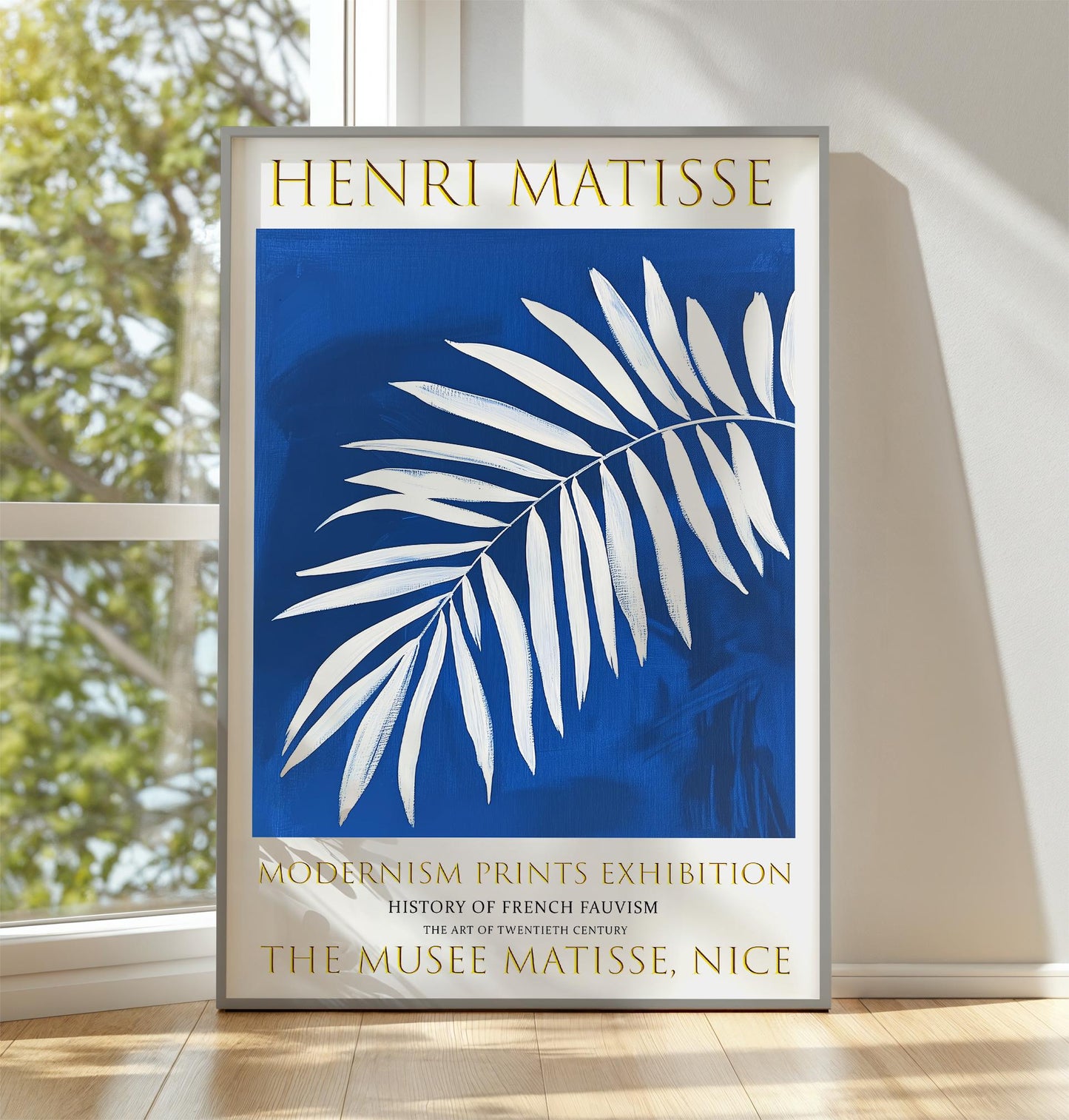 Matisse Exhibition Poster: Fauvism Blue Leaf Print