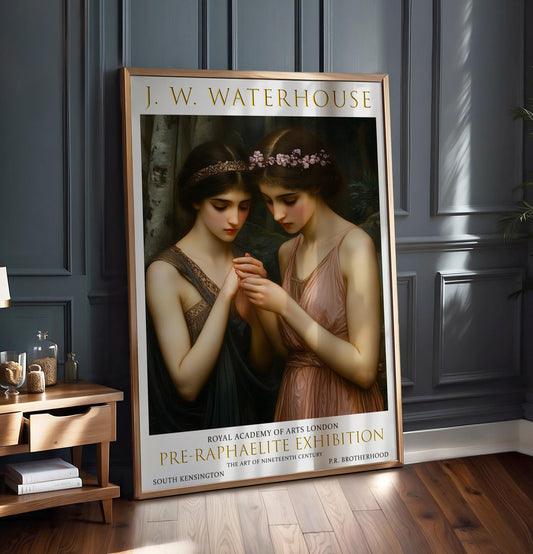 Waterhouse Psyche & Persephone Art Print: Pre-Raphaelite Exhibition Poster