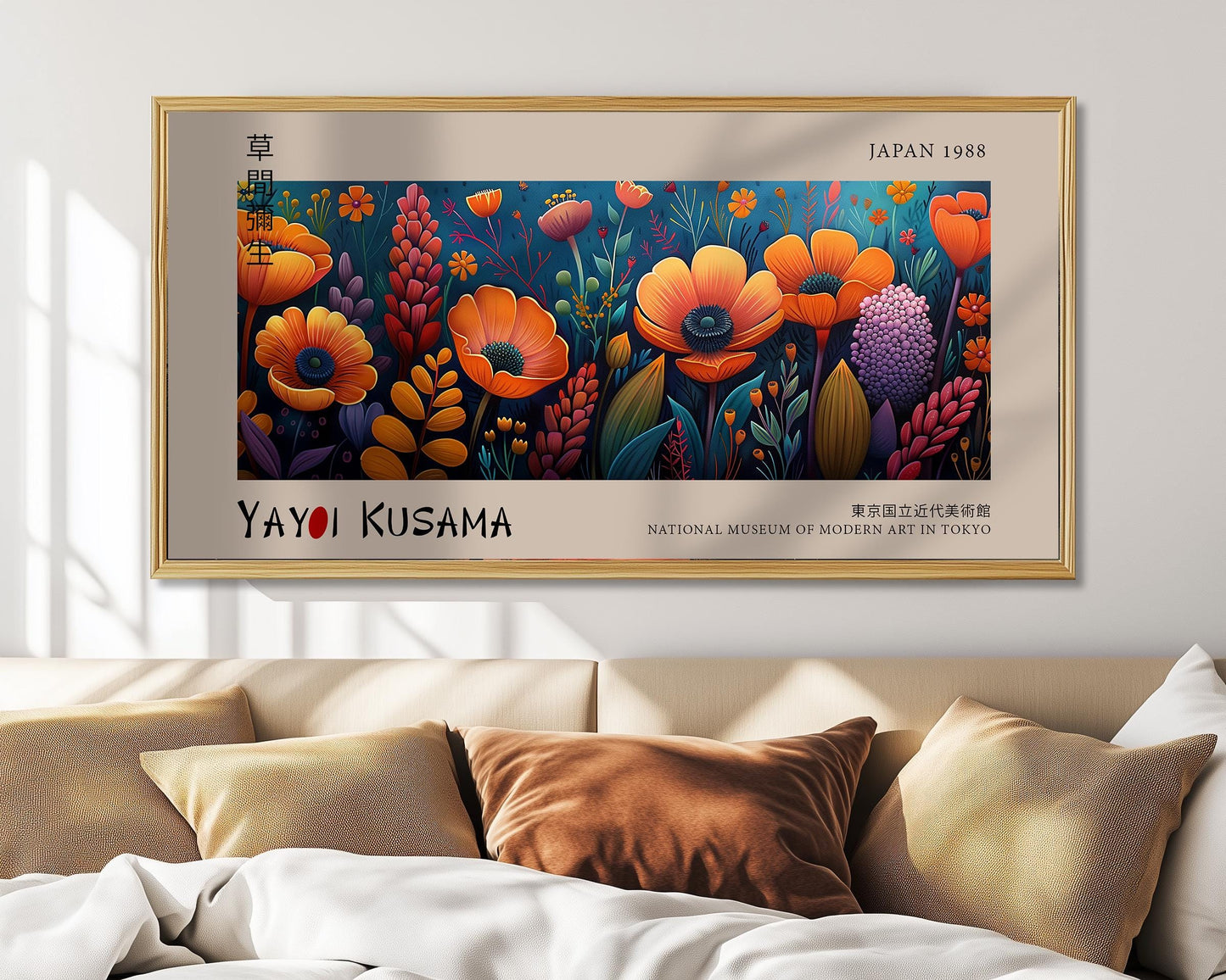 Yayoi Kusama Inspired Floral Print: Japanese Botanical Art