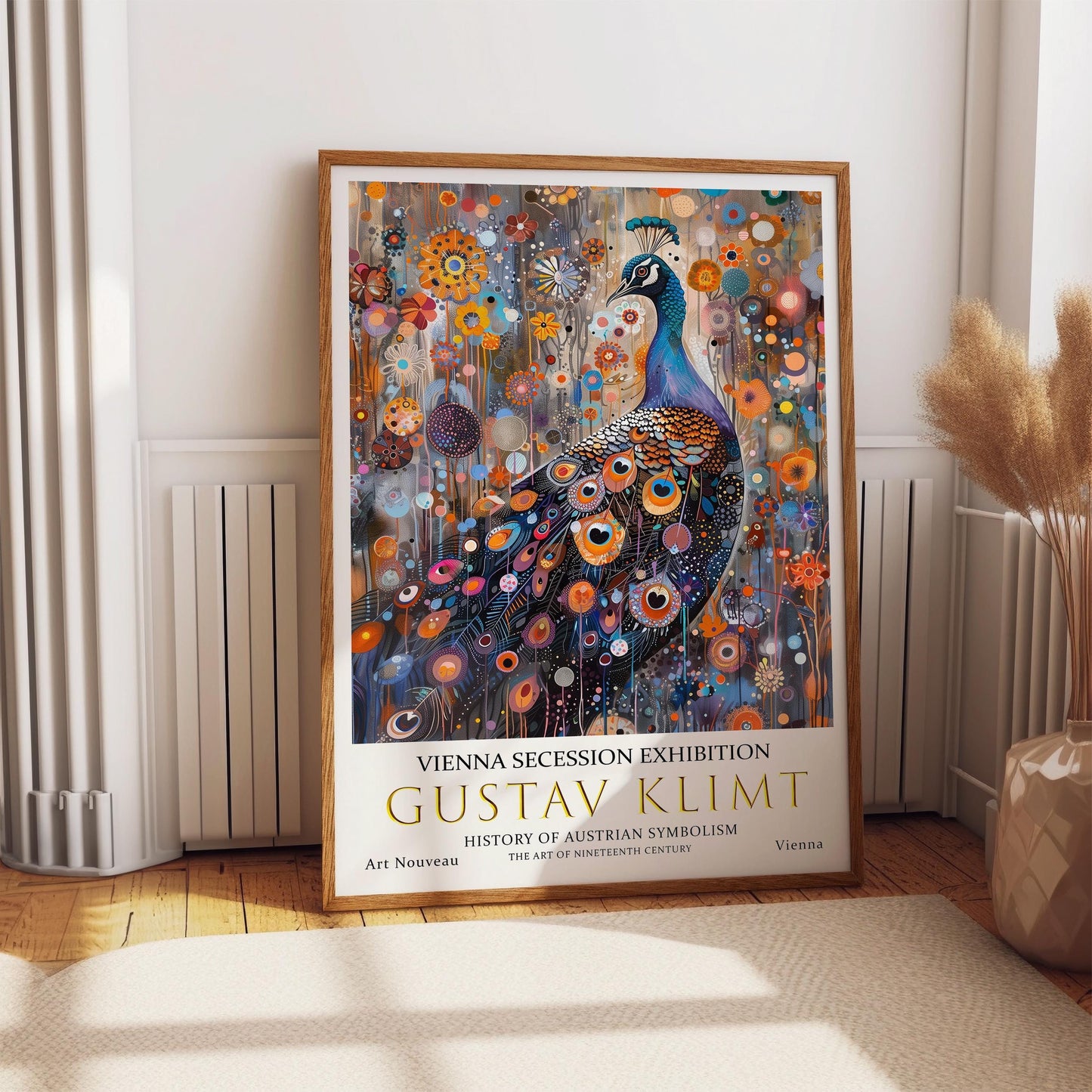 Gustav Klimt Print - Art Nouveau Peacock Wall Art | Vintage Gold Leaf Decor