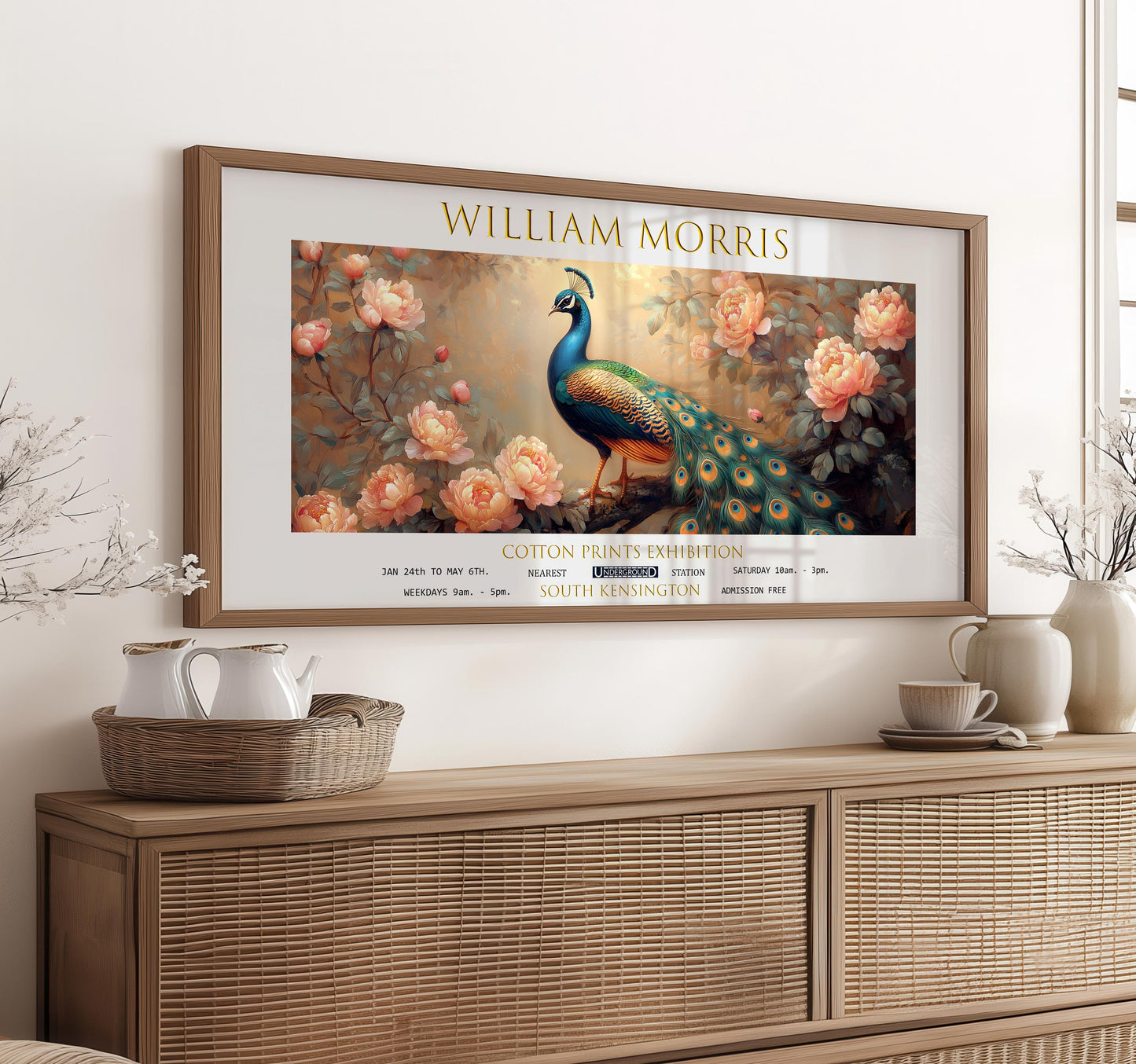 William Morris Peacock Print: Vintage Botanical Wall Art