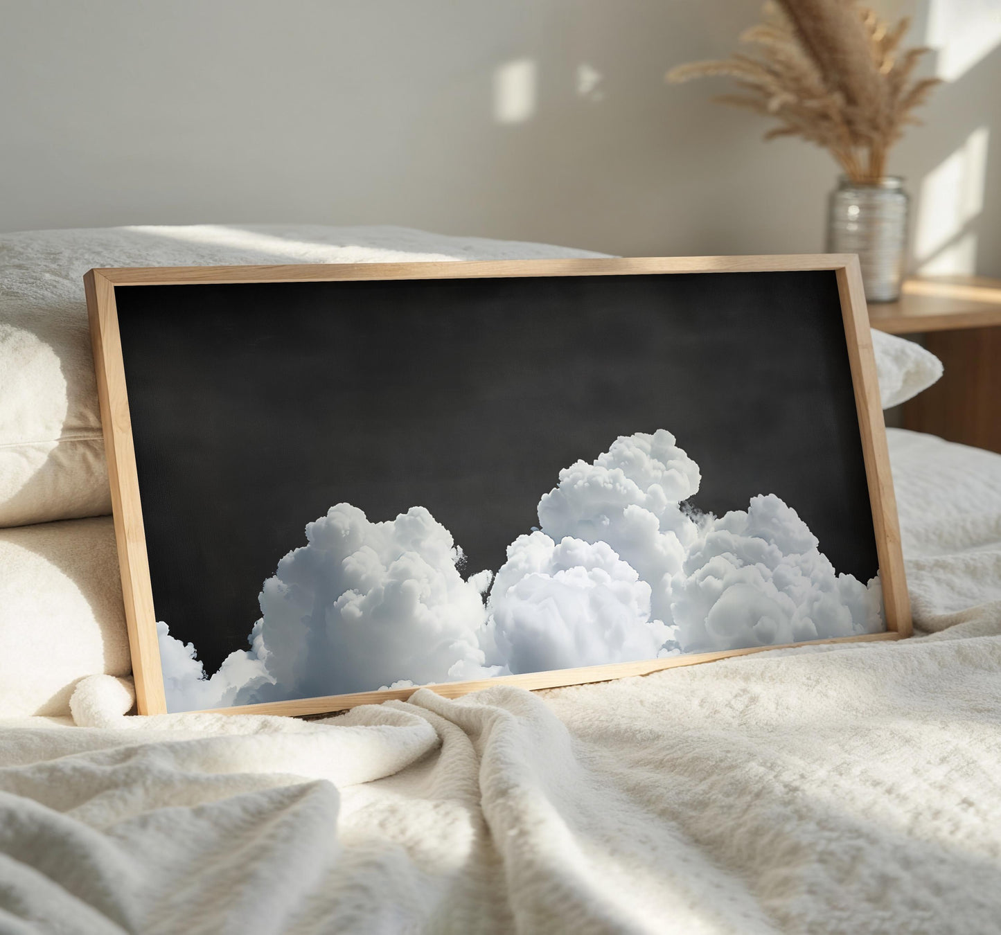 Moody Cloud Panoramic Print, Vintage Dark Sky Wall Art