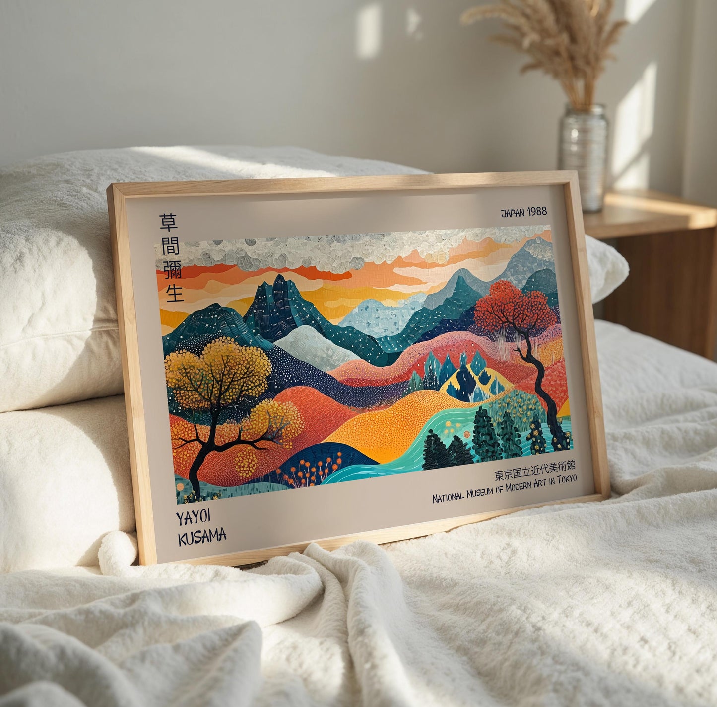 Yayoi Kusama Exhibition Print: Modern Japanese Mountain Landscape Art