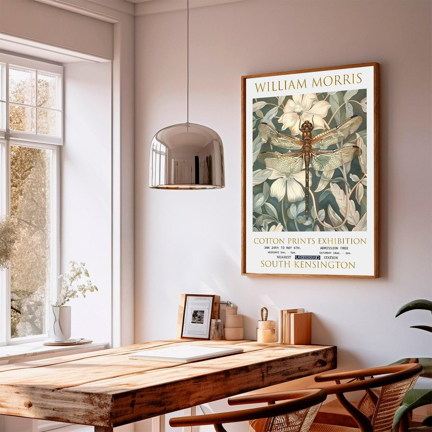 William Morris Print Vintage Floral Exhibition Poster - Botanical Wall Art