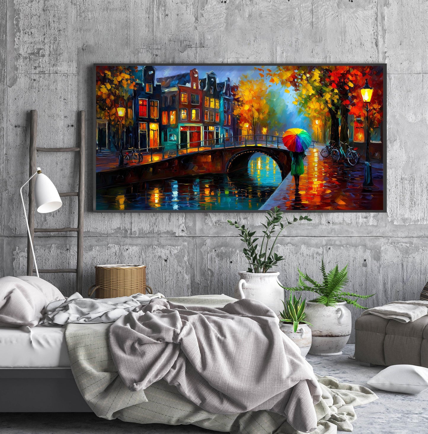 Amsterdam Canal Cityscape Panoramic Print