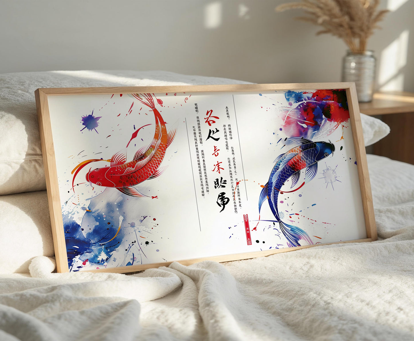 Yin Yang Koi Fish Art Print: Watercolour Zen Decor