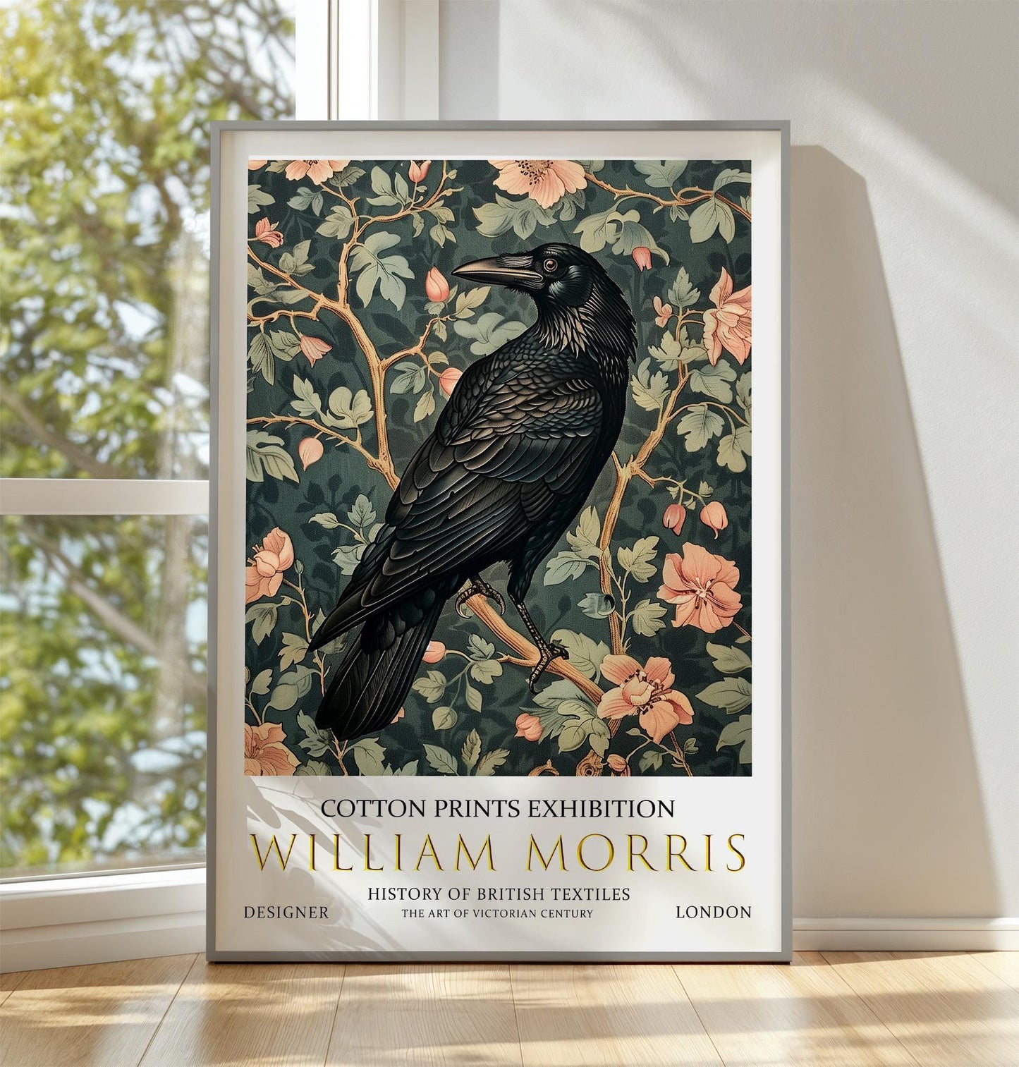 William Morris Raven Art Print: Vintage Floral Textile Design