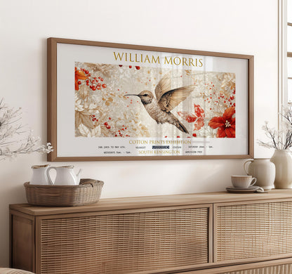 William Morris Hummingbird Print: Vintage Floral Exhibition Art
