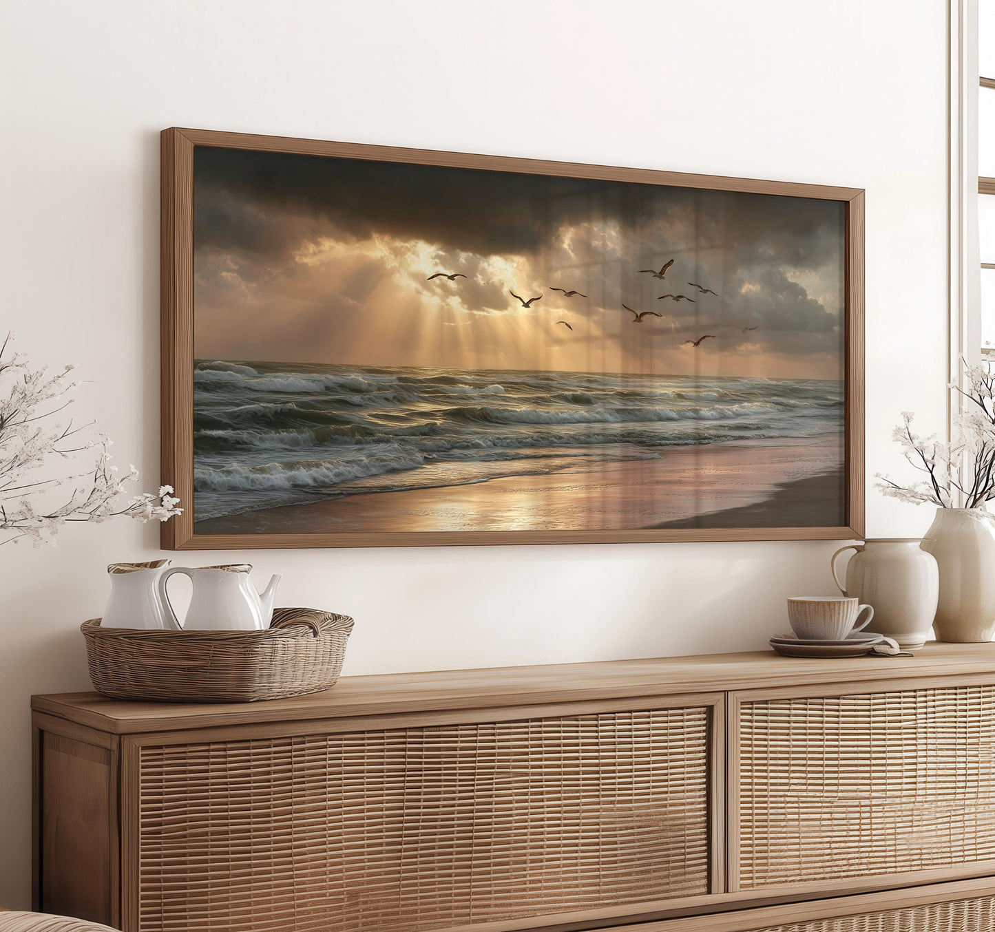 Golden Beach Seascape Panoramic Print