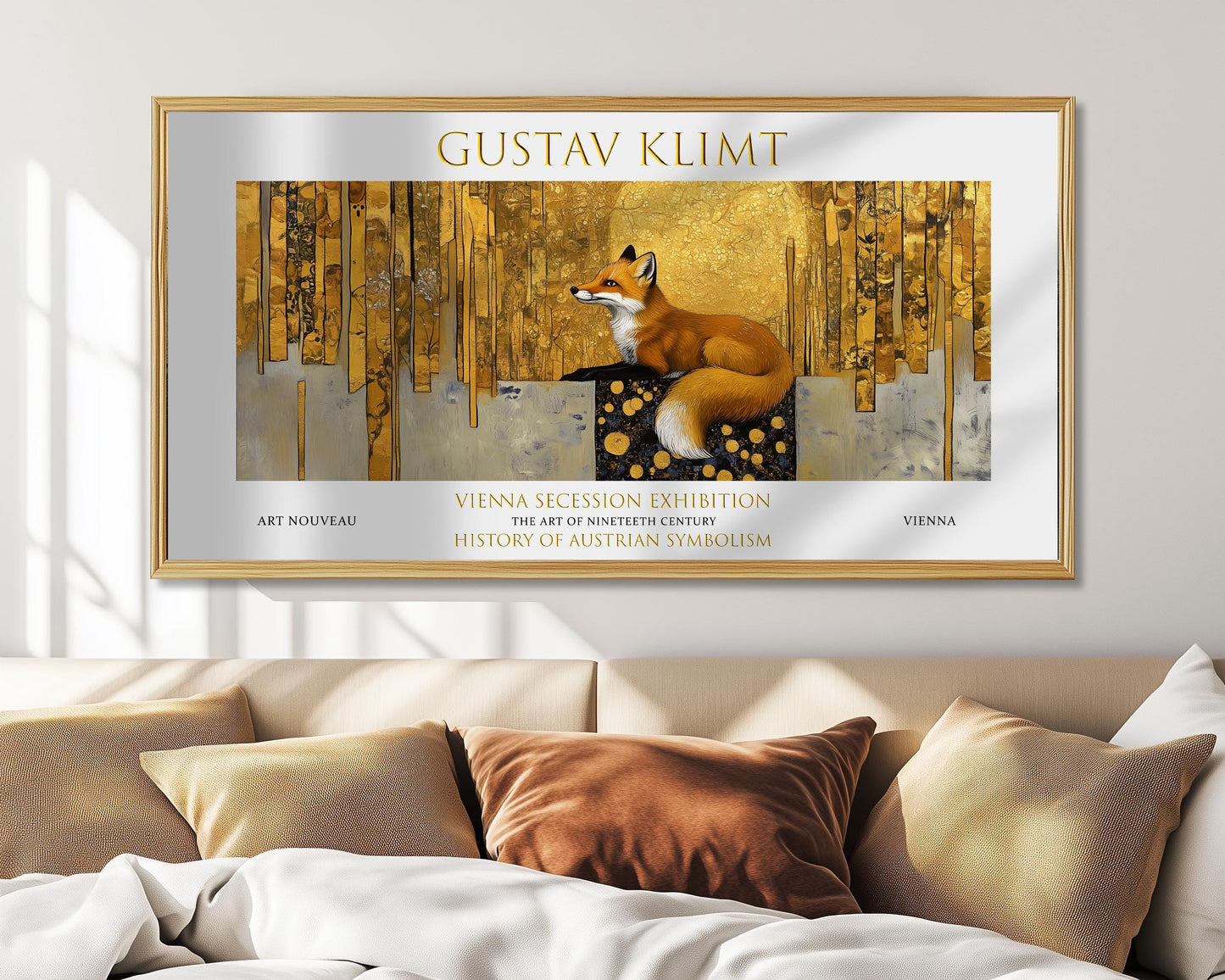 Gustav Klimt Fox Print: Art Nouveau Golden Forest Poster