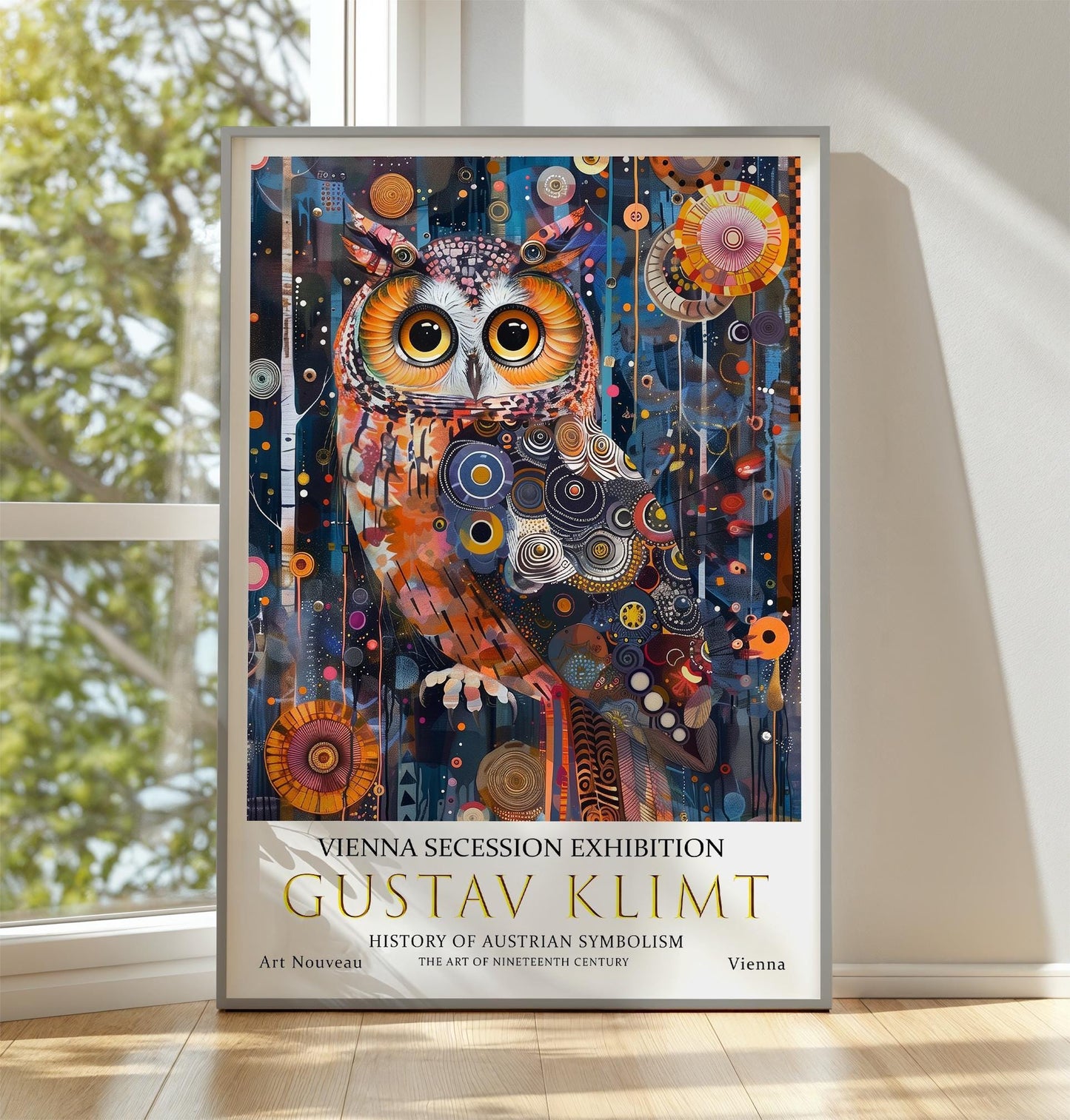 Gustav Klimt Owl Print – Art Nouveau Vintage Wall Art on Premium Paper