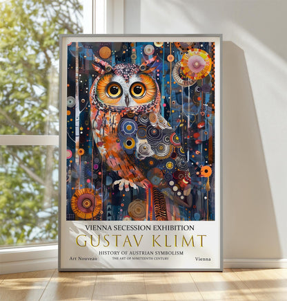 Gustav Klimt Owl Print – Art Nouveau Vintage Wall Art on Premium Paper