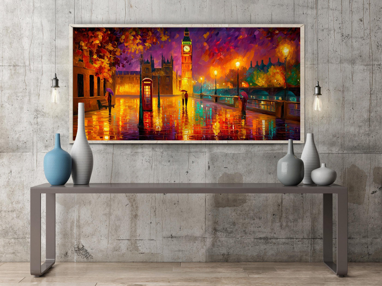 London Impressionist Oil Painting Panoramic Print