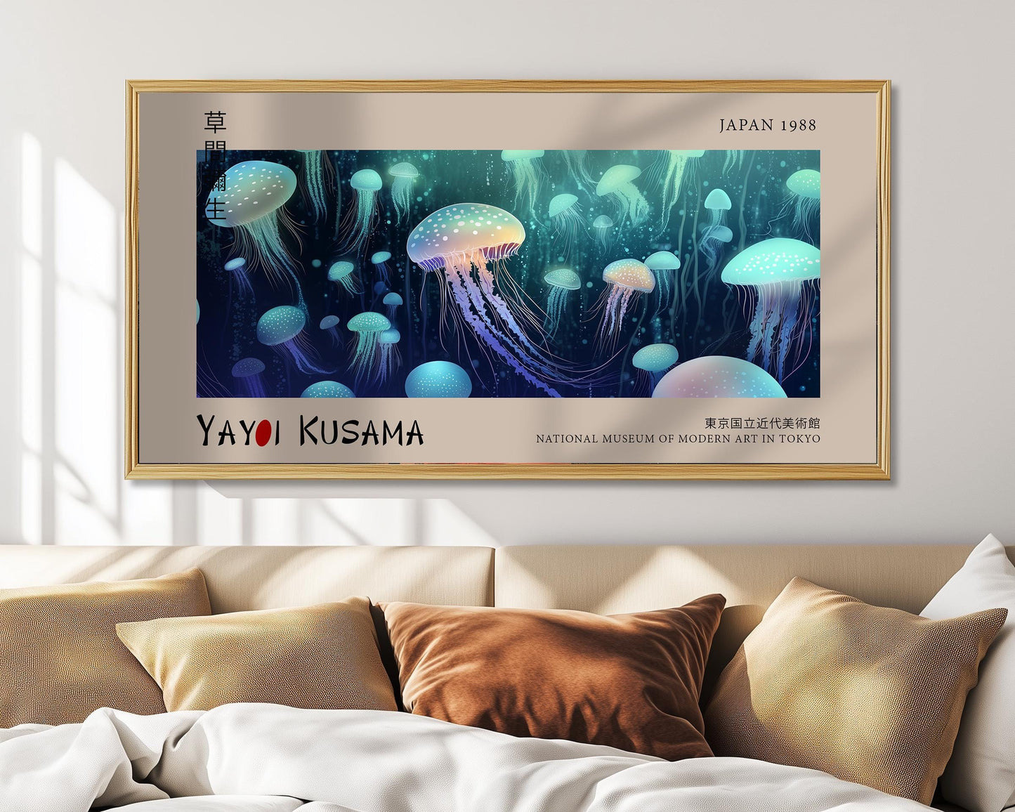 Japanese Jellyfish Wall Art – Deep Sea Ocean Print – Sea Life Artwork