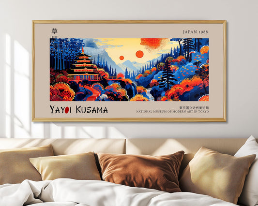 Yayoi Kusama Japanese Pagoda Print: Vibrant Panoramic Wall Art